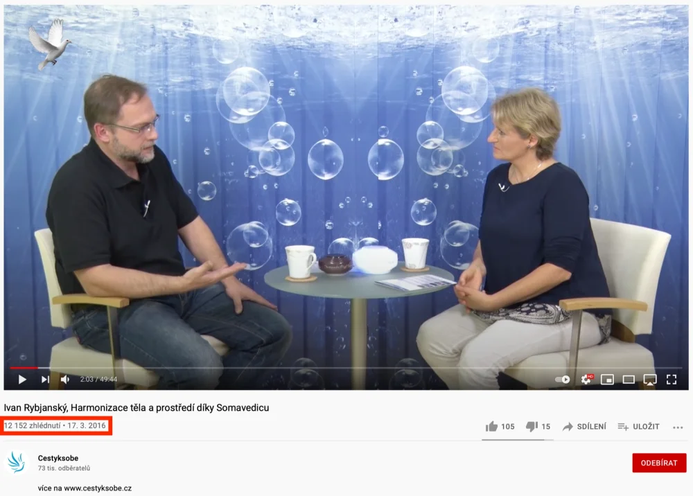 Naše první setkání se Somavedicem a jeho tvůrcem Ivanem Rybjanským. Manželku rozhovor a následný hovor s panem Rybjanským zcela přesvědčil a hned Somavedic objednala.