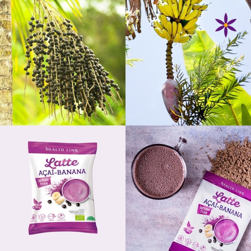 Acaí + banán ~ latte vegan nápoj 30 g ~ další produktové fotografie