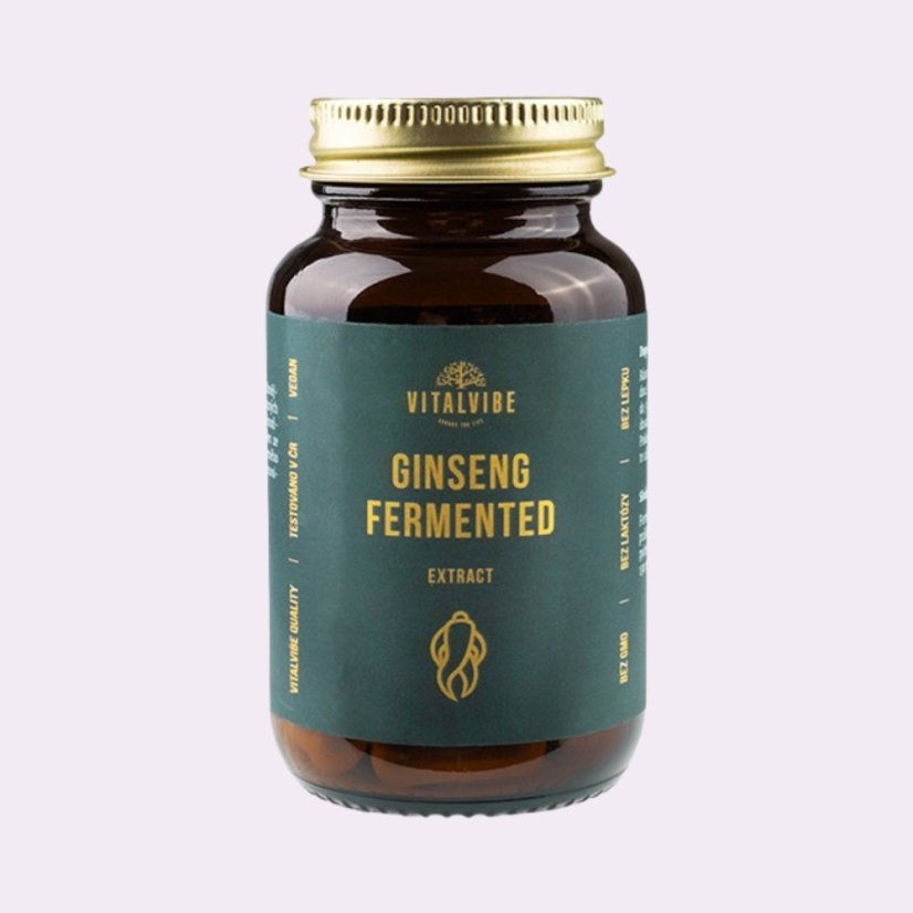 Ženšen ~ fermentovaný extrakt kapsle ~ čistá produktová fotografie