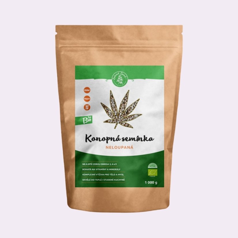 Konopné semínko neloupané ~ čistá produktová fotografie