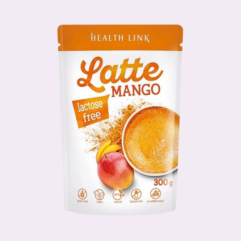 Mango + kokos ~ latte vegan nápoj 300 g ~ čistá produktová fotografie