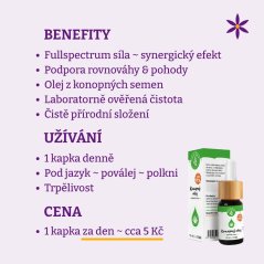 CBD ~ Fullspectrum ~ kapky ~ benefity, užívání a cena za den 