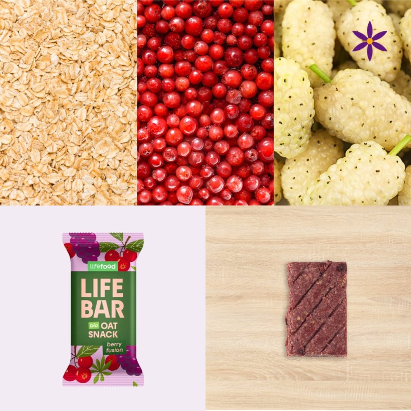 Brusinkomorušová tyčinka ~ Lifebar 40g BIO RAW ~ další produktové fotografie