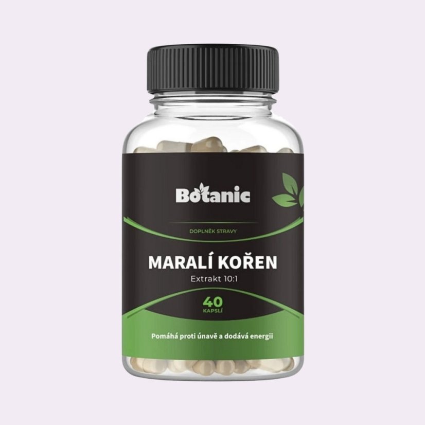 Maralí kořen ~ extrakt vegan kapsle ~ čistá produktová fotografie