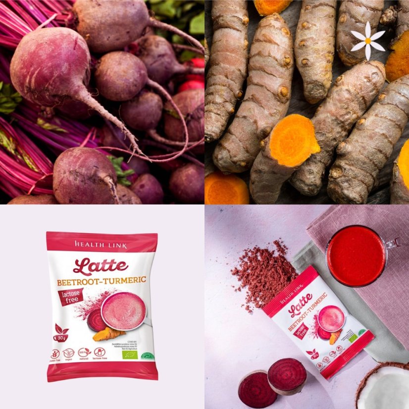 Řepa + kurkuma ~ latte vegan nápoj 30 g ~ další produktové fotografie