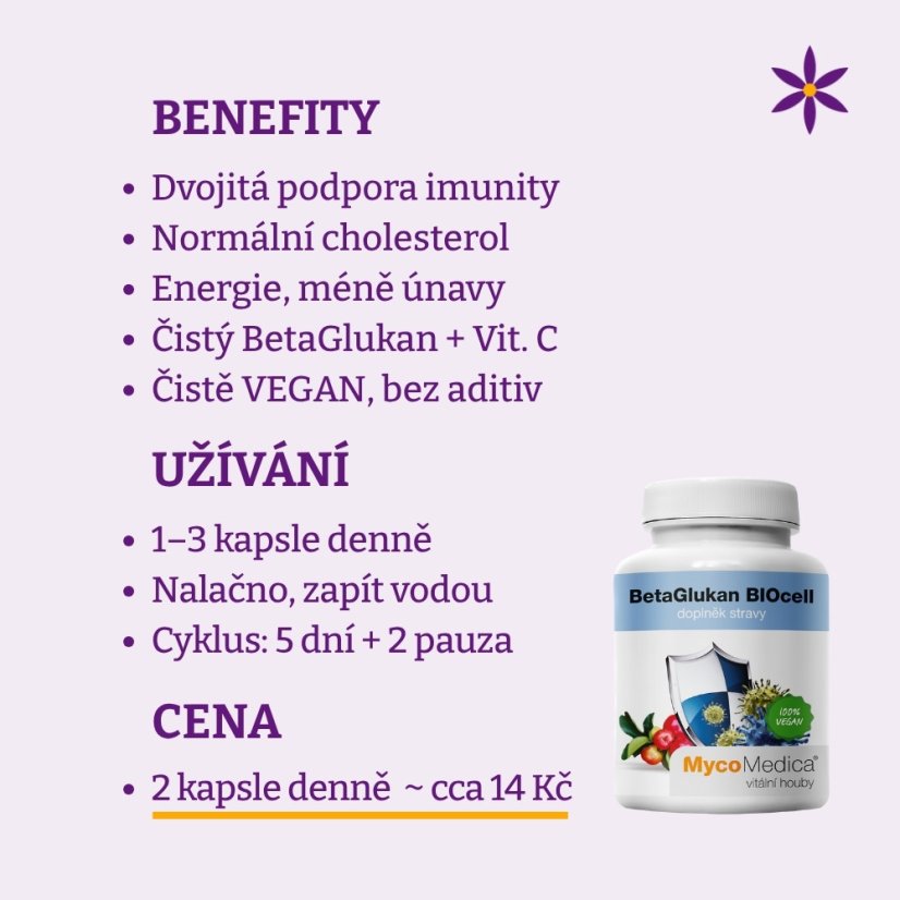 Betaglukan vegan kapsle ~ benefity, užívání a cena za den 