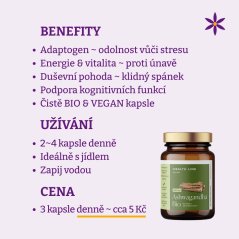 Ašvaganda kapsle  ~ benefity, užívání a cena za den 