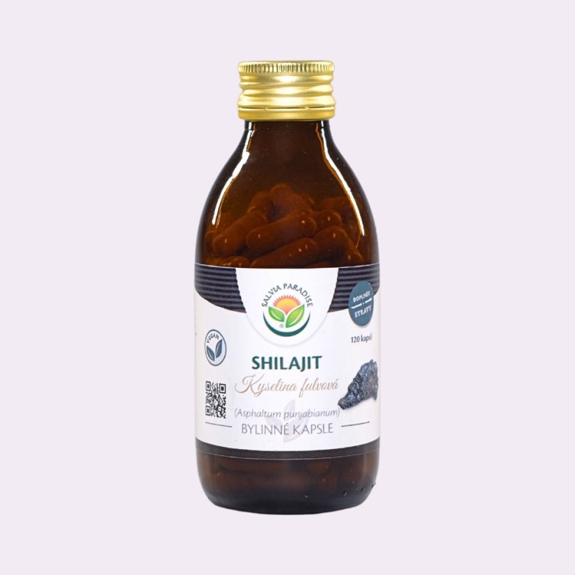 Shilajit ~ extrakt vegan kapsle ~ čistá produktová fotografie