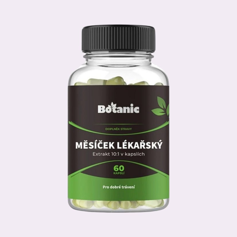Měsíček lékařský ~ extrakt vegan kapsle ~ čistá produktová fotografie