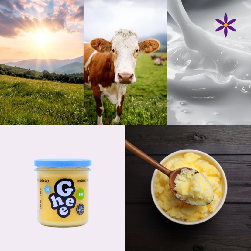 Ghí ~ přepuštěné máslo BIO ~ absolutní pecka - objem Ghí: 340 ml