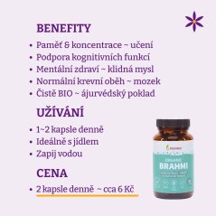 Brahmi kapsle ~ čekanka a pampeliška ~ benefity, užívání a cena za den