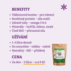 Konopné semínko neloupané ~ benefity, užívání a cena za den 
