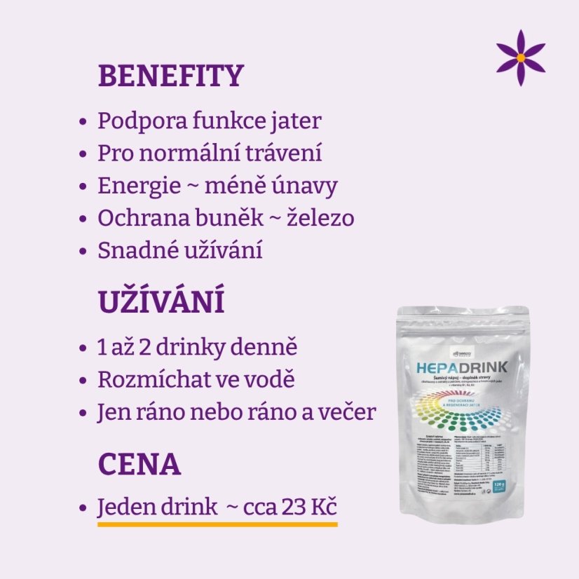 HepaDrink ~ benefity, užívání a cena za den