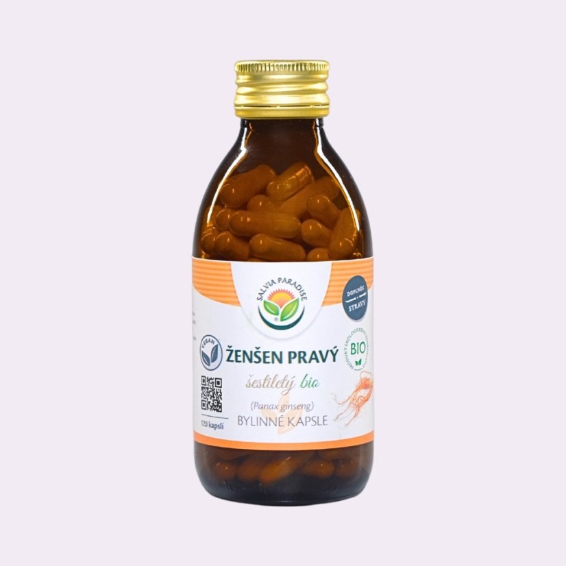 Ženšen pravý ~ vegan kapsle ~ čistá produktová fotografie