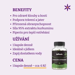 Kurkumin s piperinem ~ benefity, užívání a cena za den Kurkumin s piperinem ~ benefity, užívání a cena za den