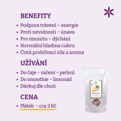 Zázvorové sušené plátky ~ benefity, užívání a cena za den 