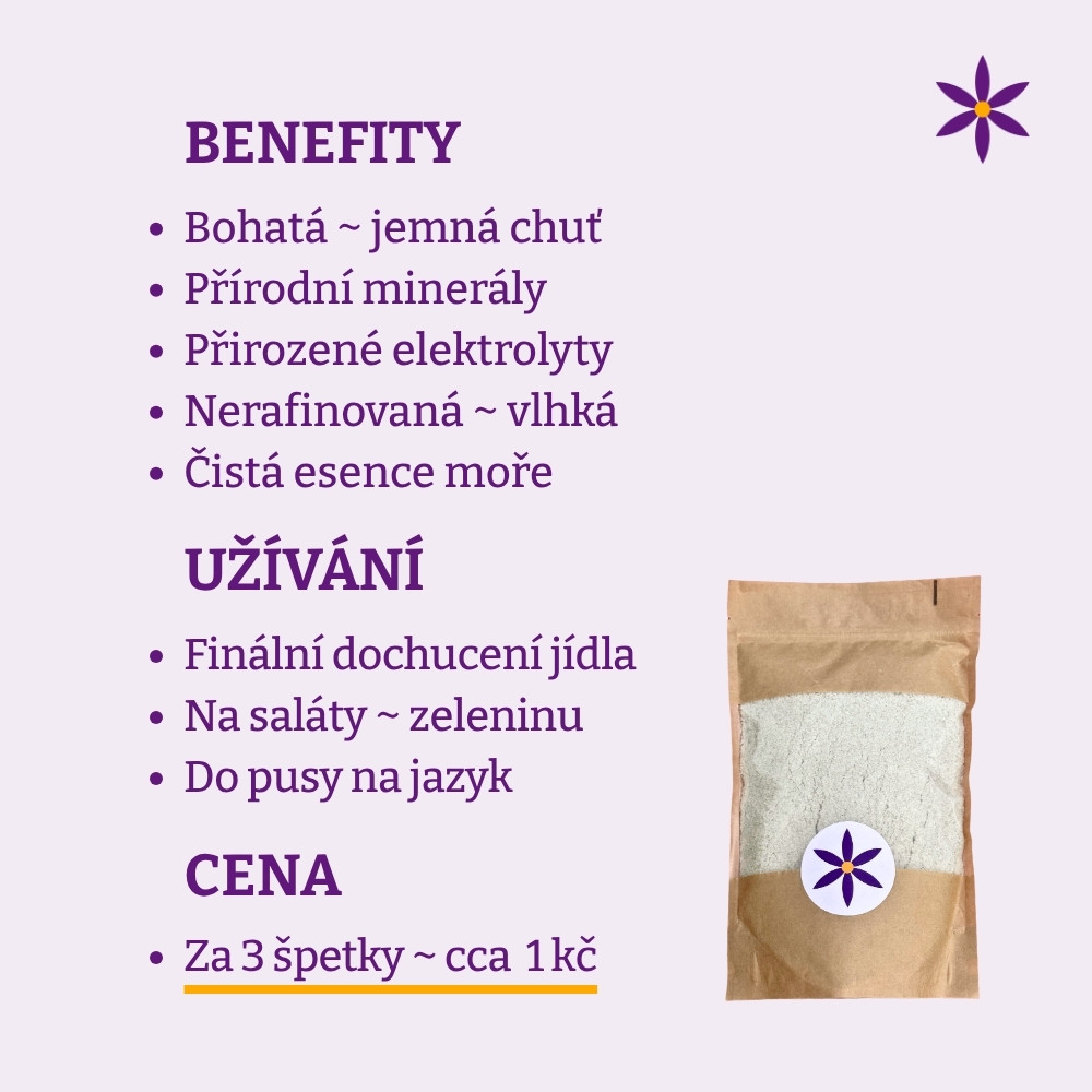 Ryzí keltská sůl jemná ~ Benefit, užívání a cena za den