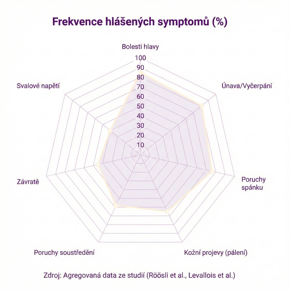 Frekvence hlášených symptomů EHS